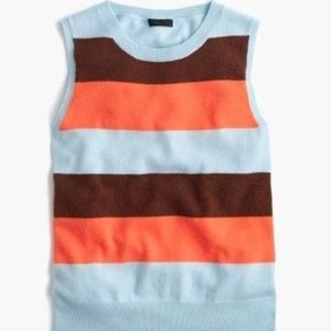 J. Crew Italian Cashmere Striped Shell, L